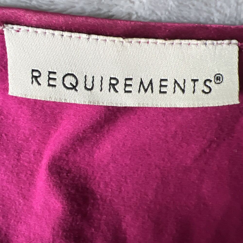 Requirements Vintage 90s Womens M Embroider Collar Stretch Cotton Purple Top - Picture 8 of 10